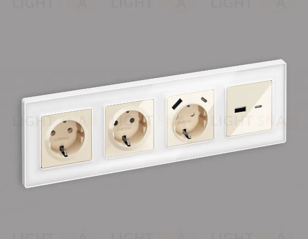 Комплект механизма розетки 2USB A+C 20W (быстрая зарядка) Ambrella Volt Alfa MA311010 MA311010