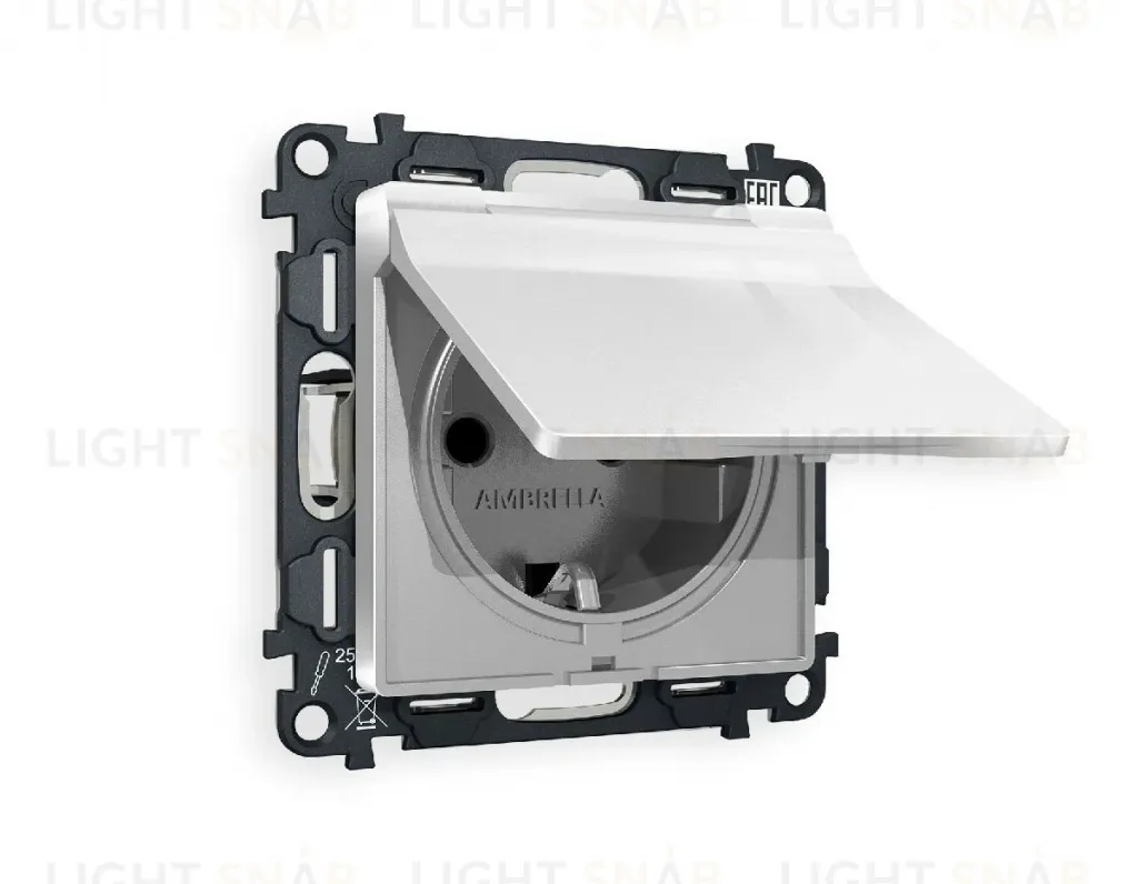 Комплект механизма розетки с/з со шторками и крышкой Ambrella Volt Alfa MA408010 MA408010