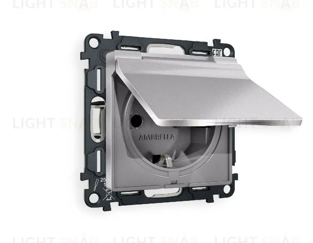 Комплект механизма розетки с/з со шторками и крышкой Ambrella Volt Alfa MA508010 MA508010