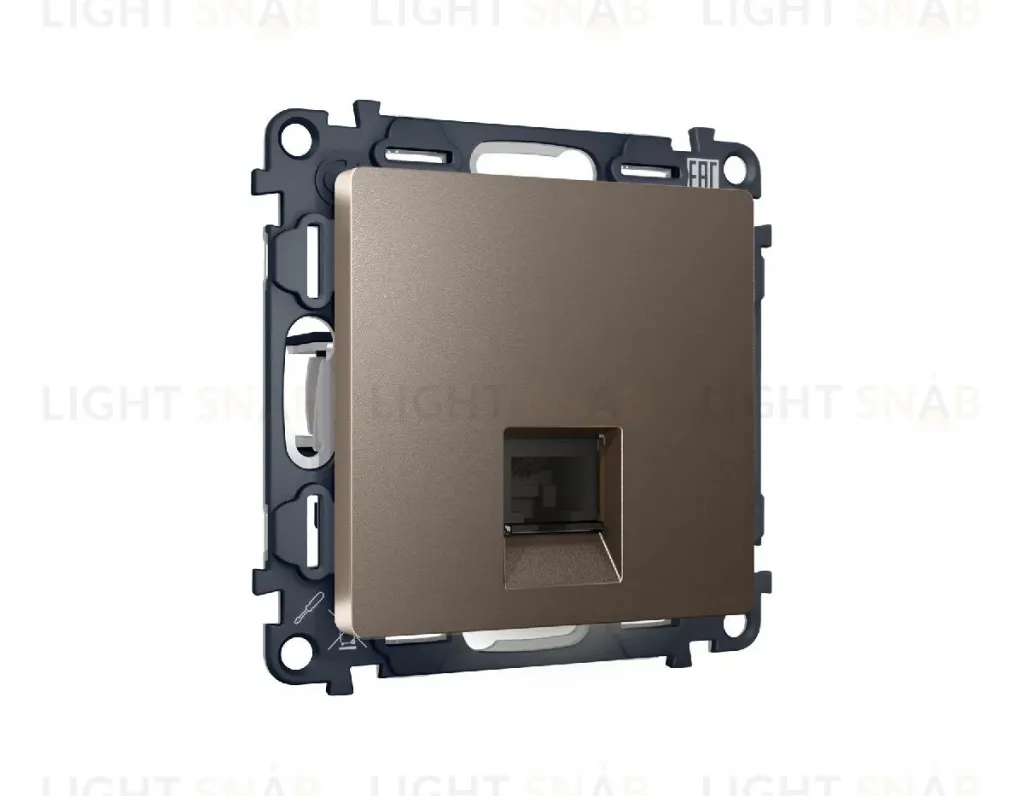 Комплект механизма телефонной розетки RJ-11(4P4C) со шторкой Ambrella Volt Alfa MA642030 MA642030
