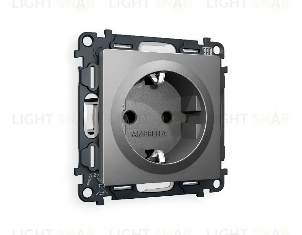 Комплект механизма розетки с/з на винтовых зажимах Ambrella Volt Alfa MA656010 MA656010