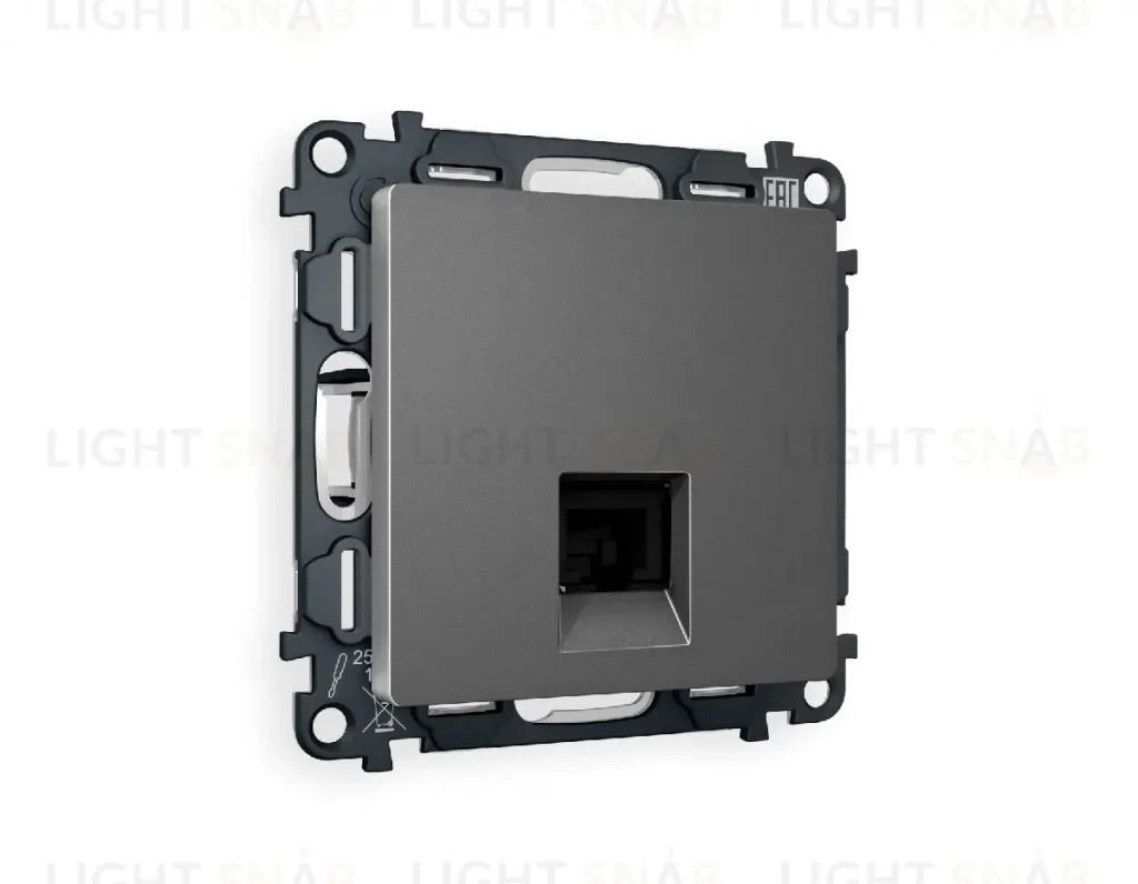 Комплект механизма компьютерной розетки RJ-45(8P8C) CAT6 со шторкой Ambrella Volt Alfa MA662010 MA662010