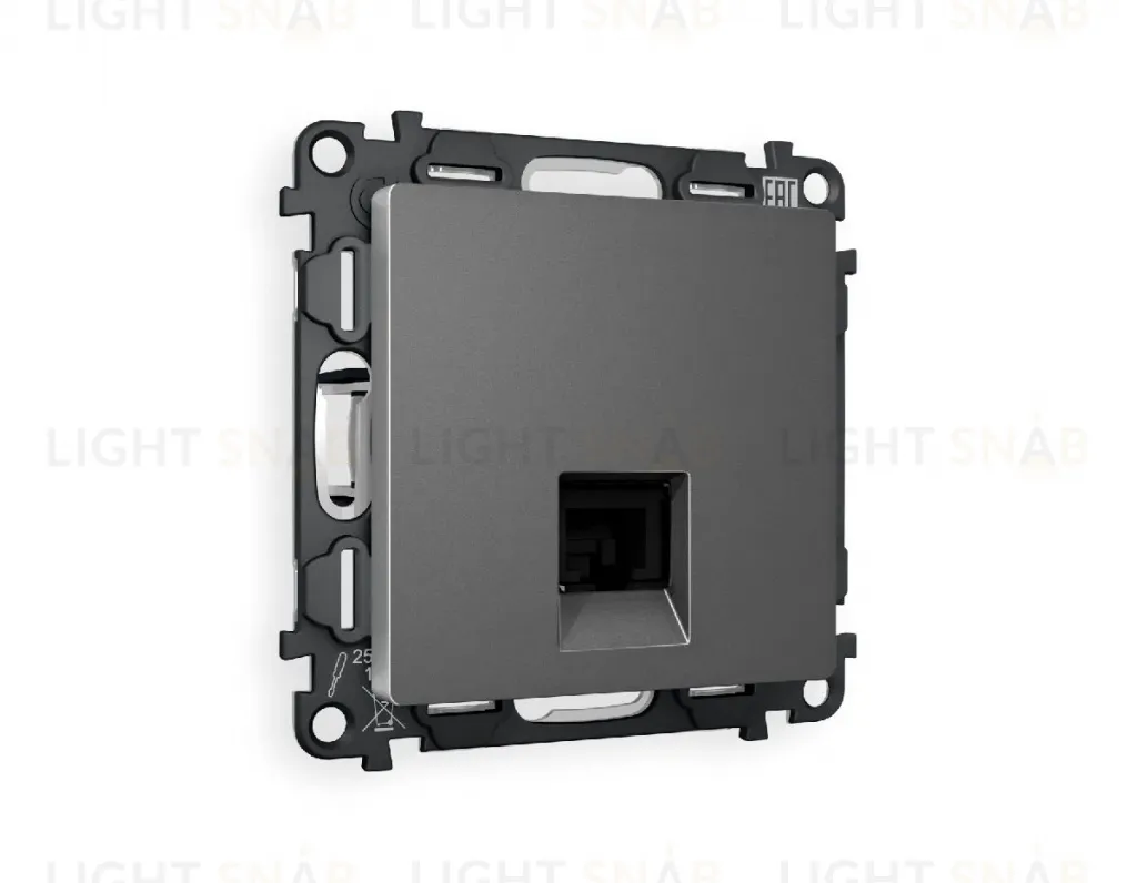 Комплект механизма телефонной розетки RJ-11(4P4C) со шторкой Ambrella Volt Alfa MA662030 MA662030