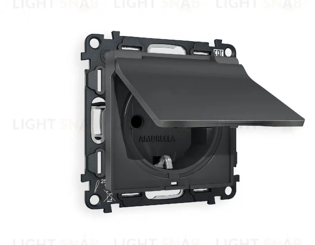 Комплект механизма розетки с/з со шторками и крышкой Ambrella Volt Alfa MA908010 MA908010