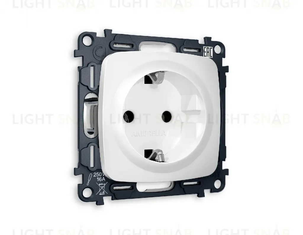 Комплект механизма розетки с/з на винтовых зажимах Ambrella Volt Omega MO126010 MO126010