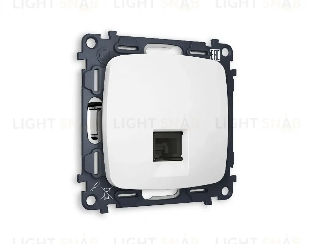 Комплект механизма компьютерной розетки RJ-45(8P8C) CAT6 со шторкой Ambrella Volt Omega MO132010 MO132010
