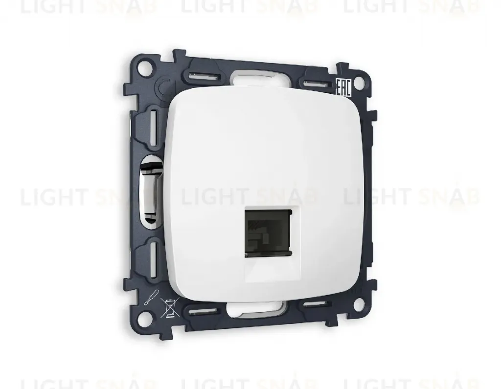 Комплект механизма телефонной розетки RJ-11(4P4C) со шторкой Ambrella Volt Omega MO132030 MO132030