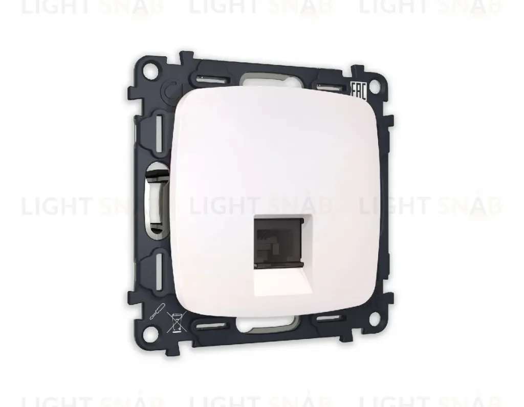 Комплект механизма телефонной розетки RJ-11(4P4C) со шторкой Ambrella Volt Omega MO212030 MO212030