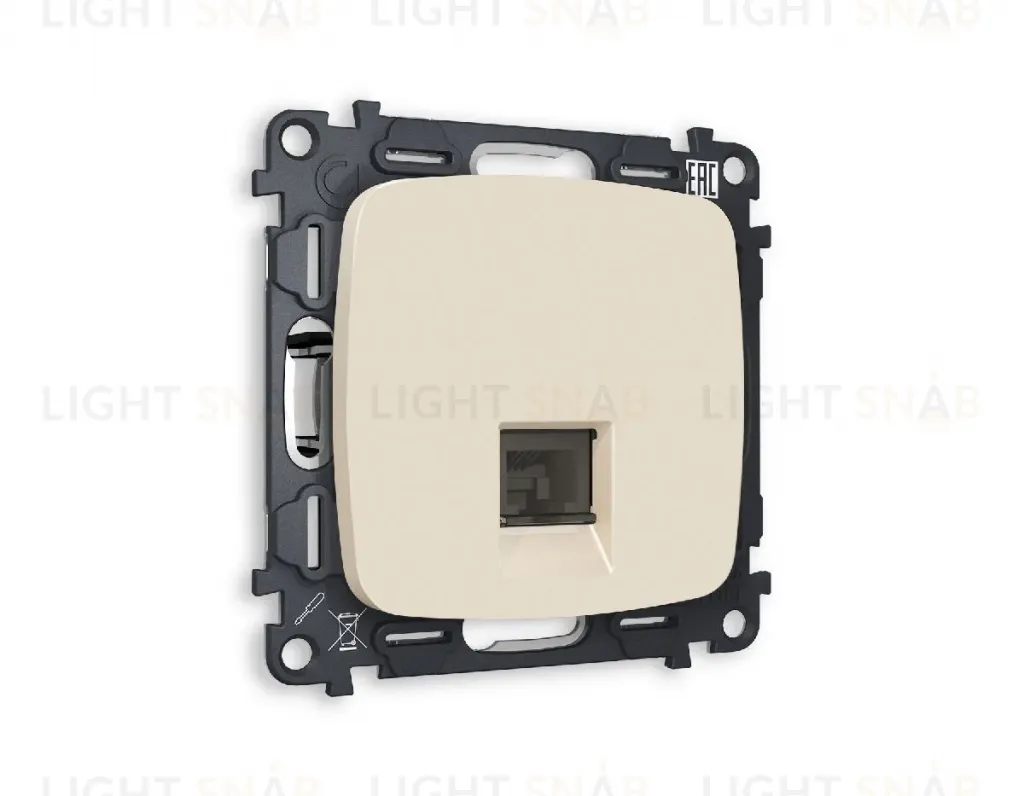 Комплект механизма телефонной розетки RJ-11(4P4C) со шторкой Ambrella Volt Omega MO332030 MO332030