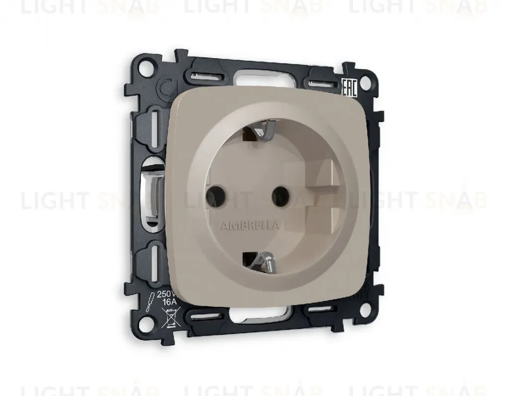 Комплект механизма розетки с/з на винтовых зажимах Ambrella Volt Omega MO366010 MO366010