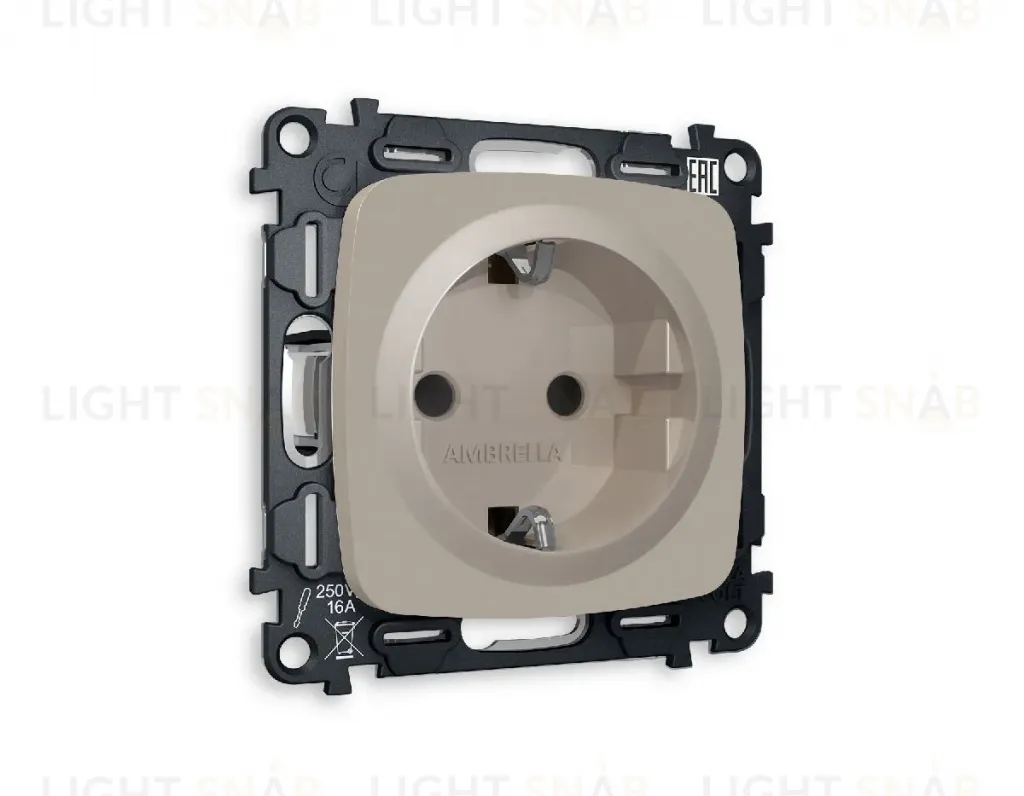 Комплект механизма розетки с/з со шторками Ambrella Volt Omega MO367010 MO367010