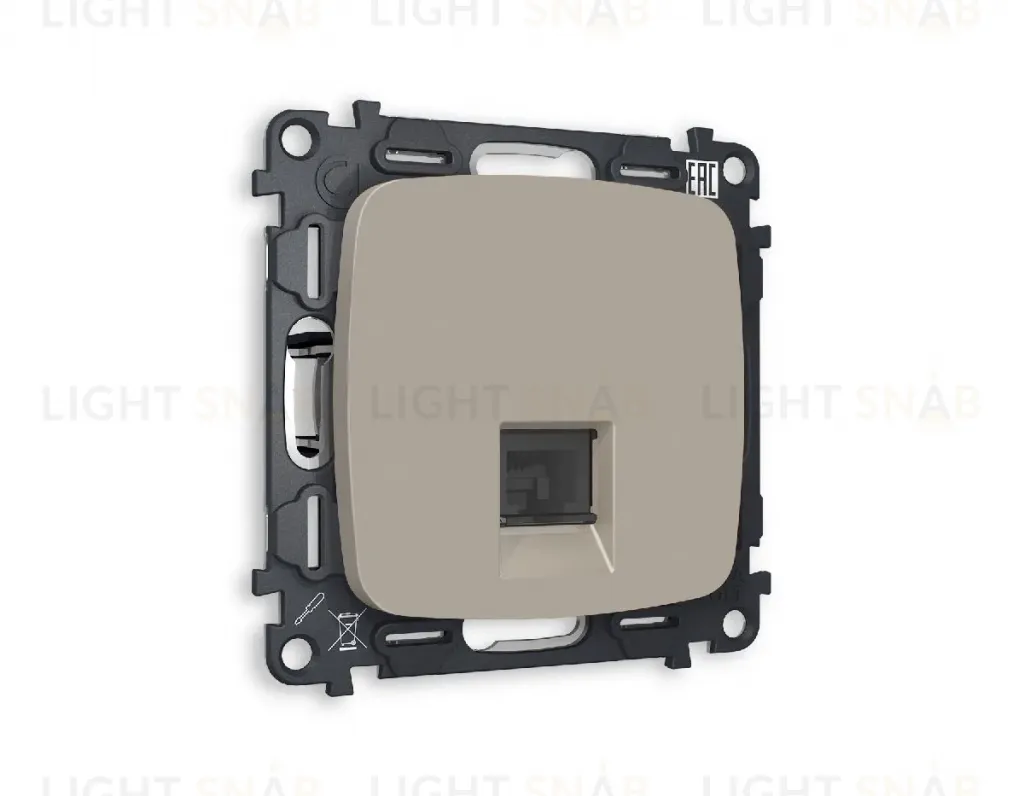 Комплект механизма телефонной розетки RJ-11(4P4C) со шторкой Ambrella Volt Omega MO372030 MO372030
