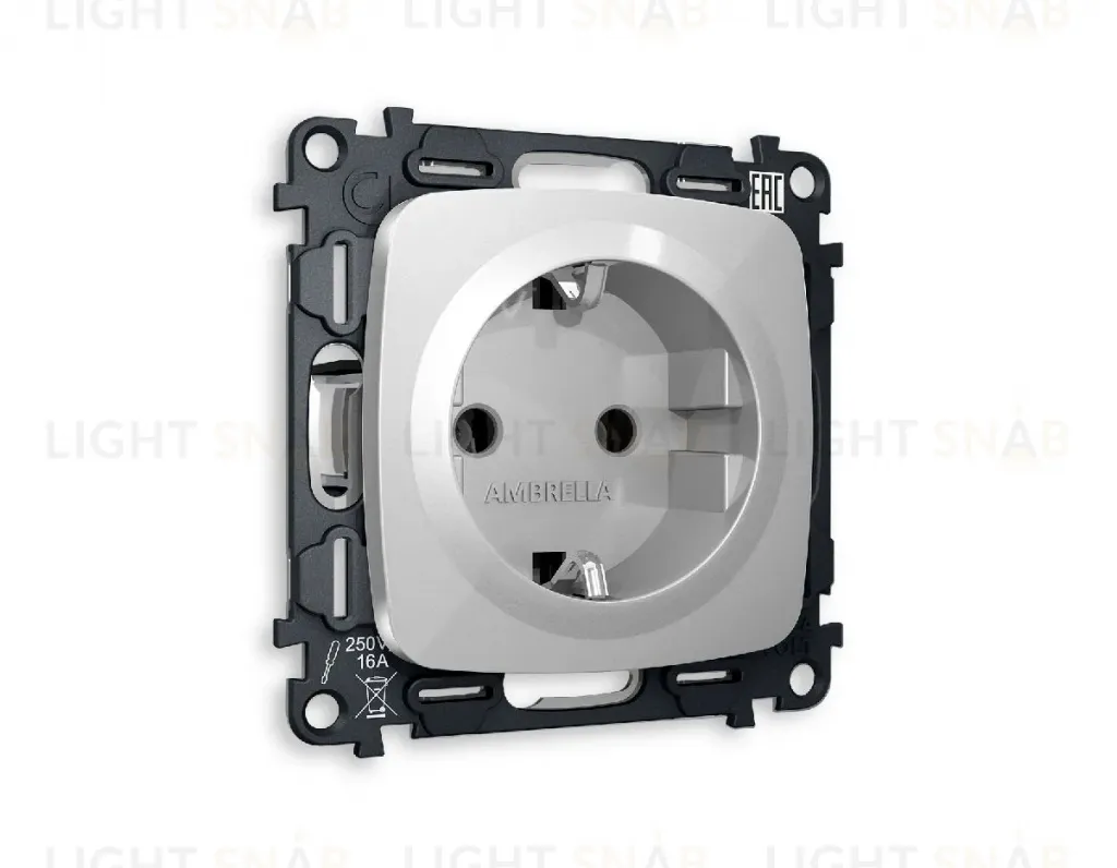 Комплект механизма розетки с/з на винтовых зажимах Ambrella Volt Omega MO406010 MO406010