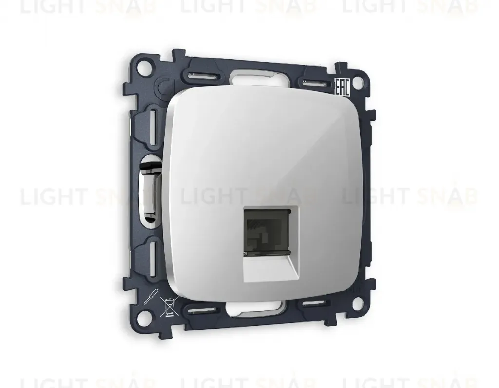 Комплект механизма компьютерной розетки RJ-45(8P8C) CAT6 со шторкой Ambrella Volt Omega MO412010 MO412010