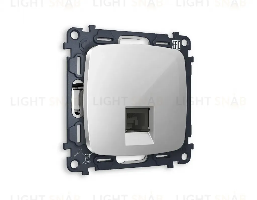 Комплект механизма телефонной розетки RJ-11(4P4C) со шторкой Ambrella Volt Omega MO412030 MO412030