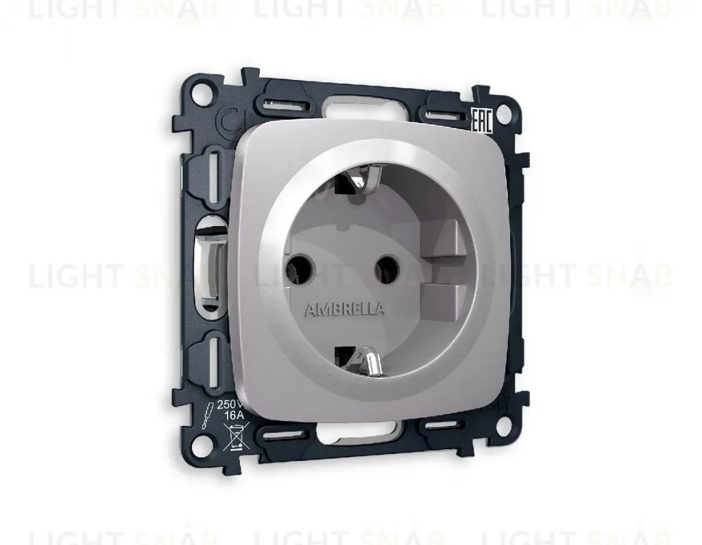 Комплект механизма розетки с/з на винтовых зажимах Ambrella Volt Omega MO506010 MO506010