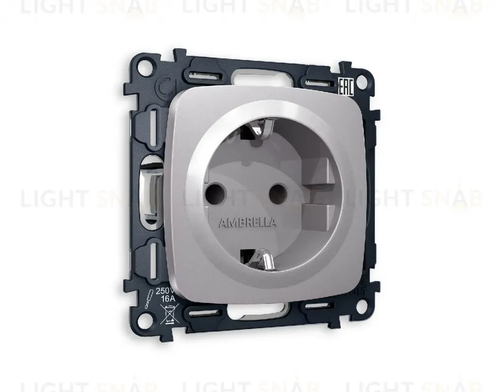 Комплект механизма розетки с/з cо шторками Ambrella Volt Omega MO507010 MO507010