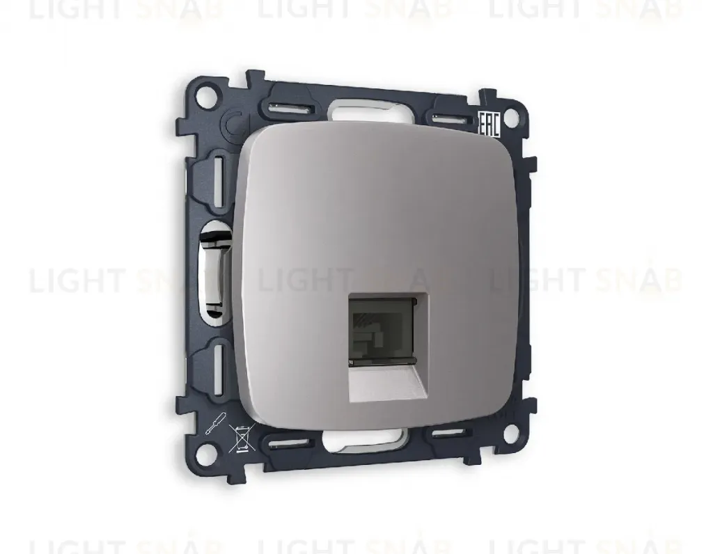 Комплект механизма телефонной розетки RJ-11(4P4C) со шторкой Ambrella Volt Omega MO512030 MO512030