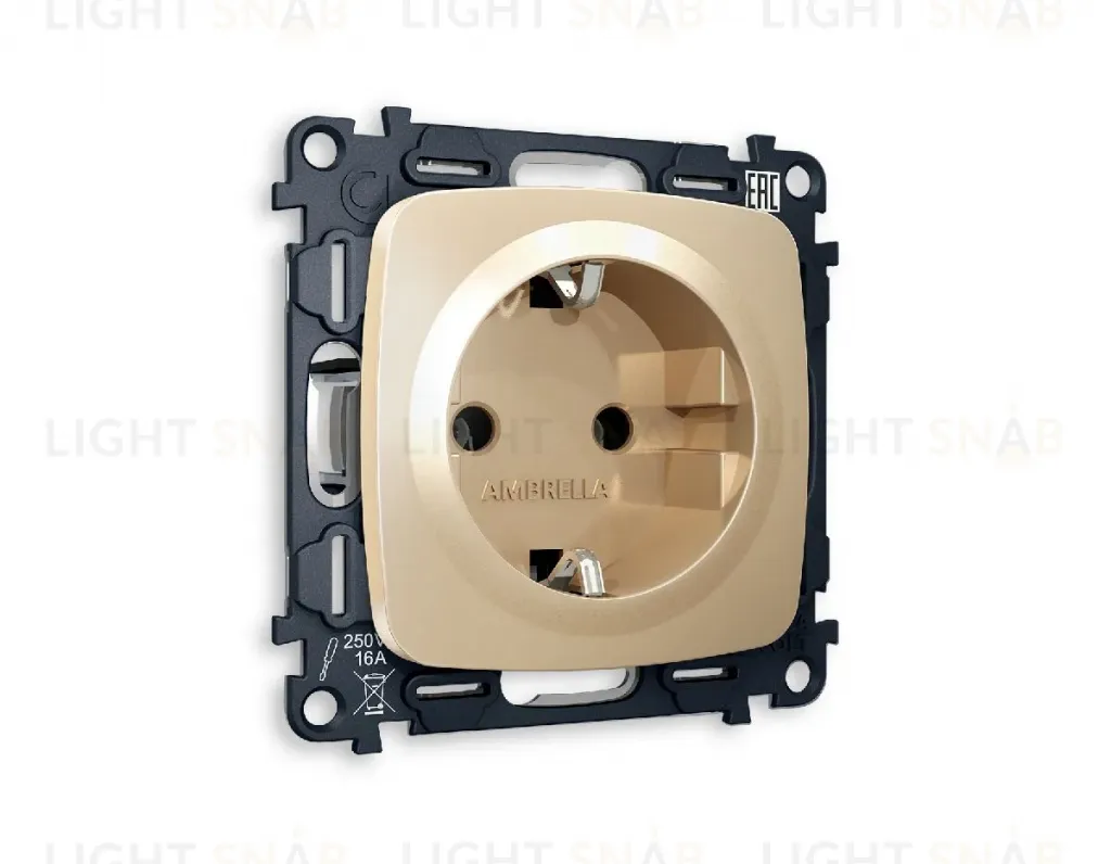 Комплект механизма розетки с/з на винтовых зажимах Ambrella Volt Omega MO606010 MO606010