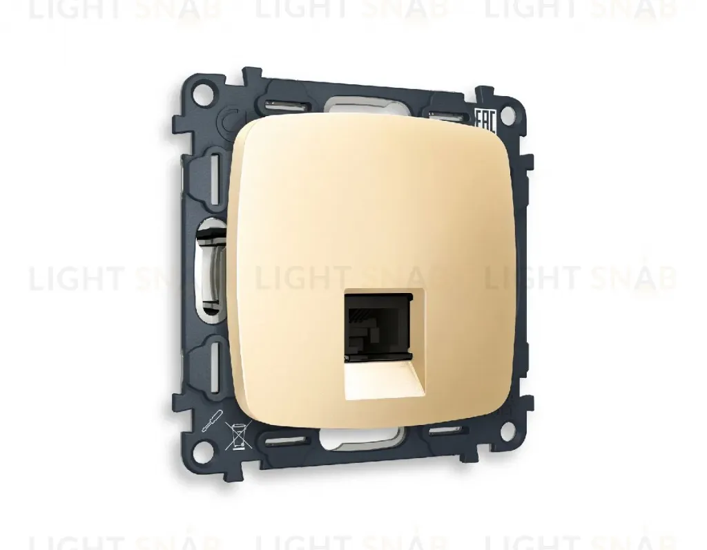 Комплект механизма компьютерной розетки RJ-45(8P8C) CAT6 со шторкой Ambrella Volt Omega MO612010 MO612010