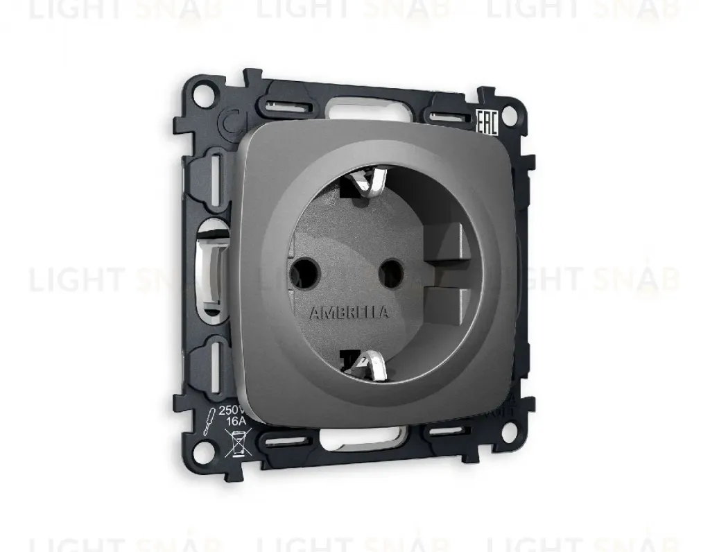 Комплект механизма розетки с/з на винтовых зажимах Ambrella Volt Omega MO656010 MO656010