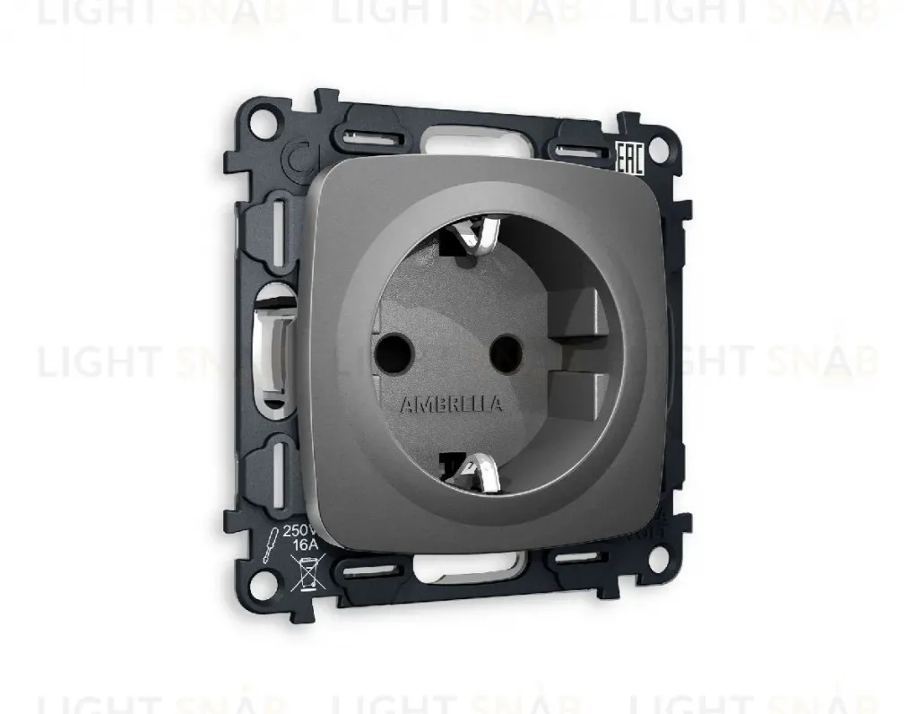Комплект механизма розетки с/з cо шторками Ambrella Volt Omega MO657010 MO657010