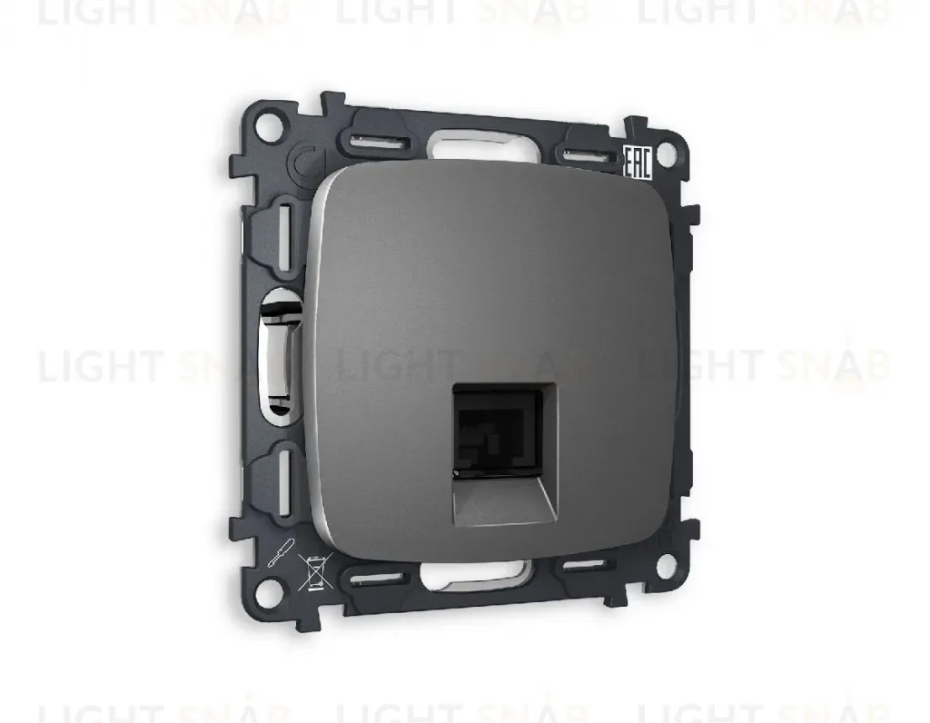 Комплект механизма телефонной розетки RJ-11(4P4C) со шторкой Ambrella Volt Omega MO662030 MO662030