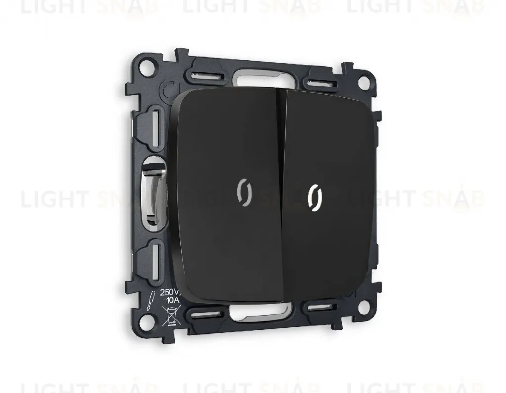 Комплект механизма 2-кл выключателя с подсветкой Ambrella Volt Omega MO804015 MO804015