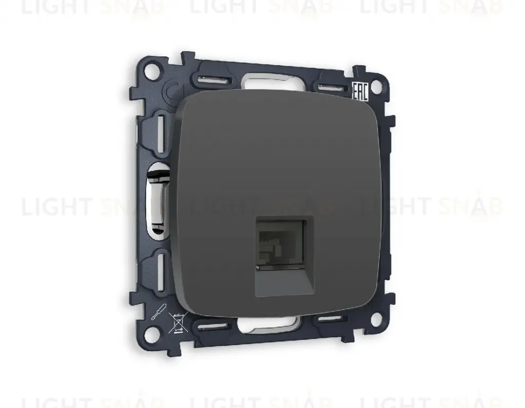 Комплект механизма телефонной розетки RJ-11(4P4C) со шторкой Ambrella Volt Omega MO912030 MO912030