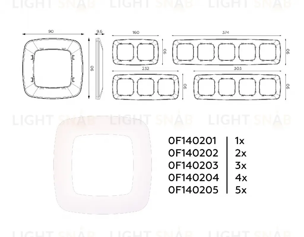 Рамка пятиместная Ambrella Volt Ecta OF140205 OF140205