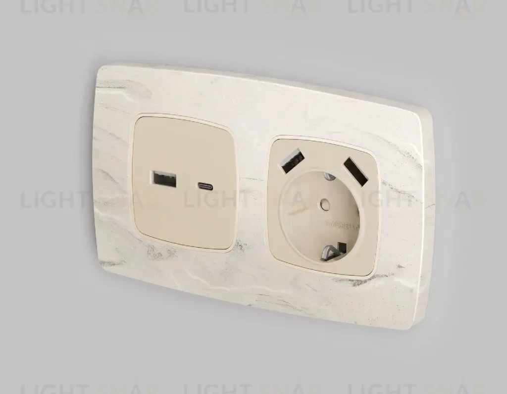 Лицевая панель для розетки 2USB A+C Ambrella Volt Omega OP3310 OP3310