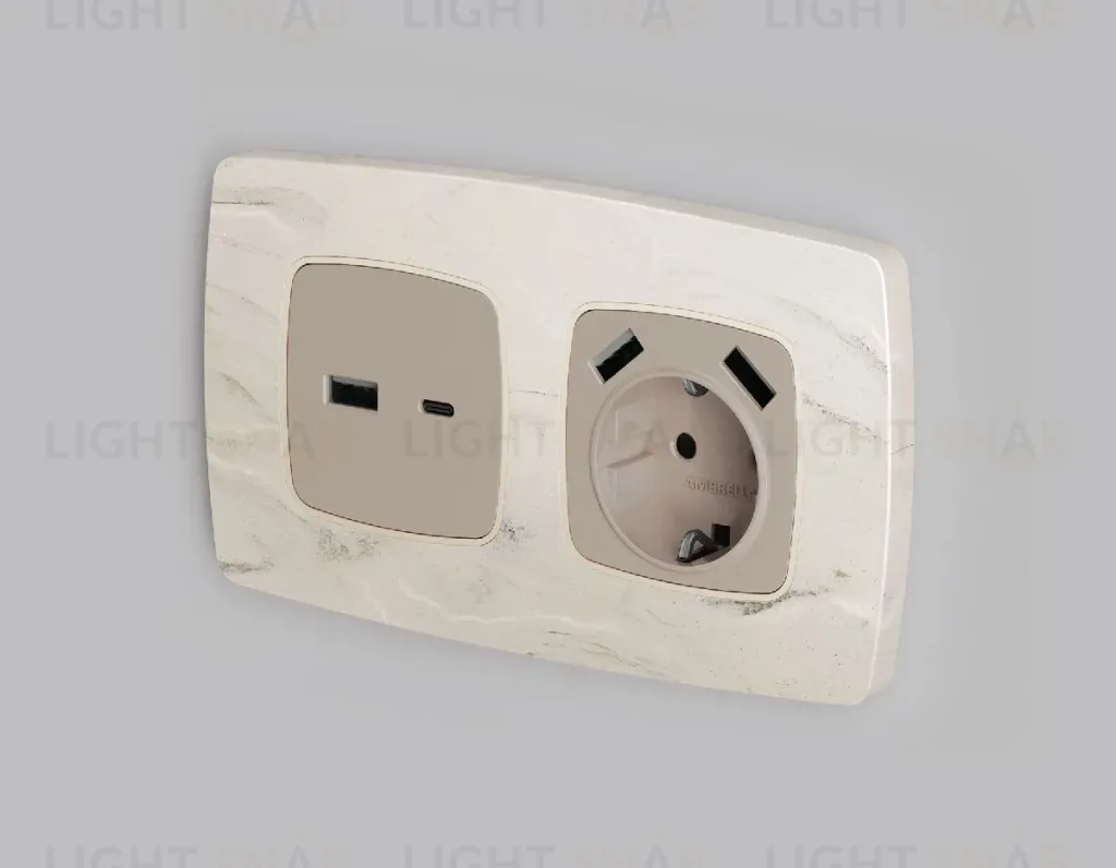 Лицевая панель для розетки 2USB A+C Ambrella Volt Omega OP3710 OP3710
