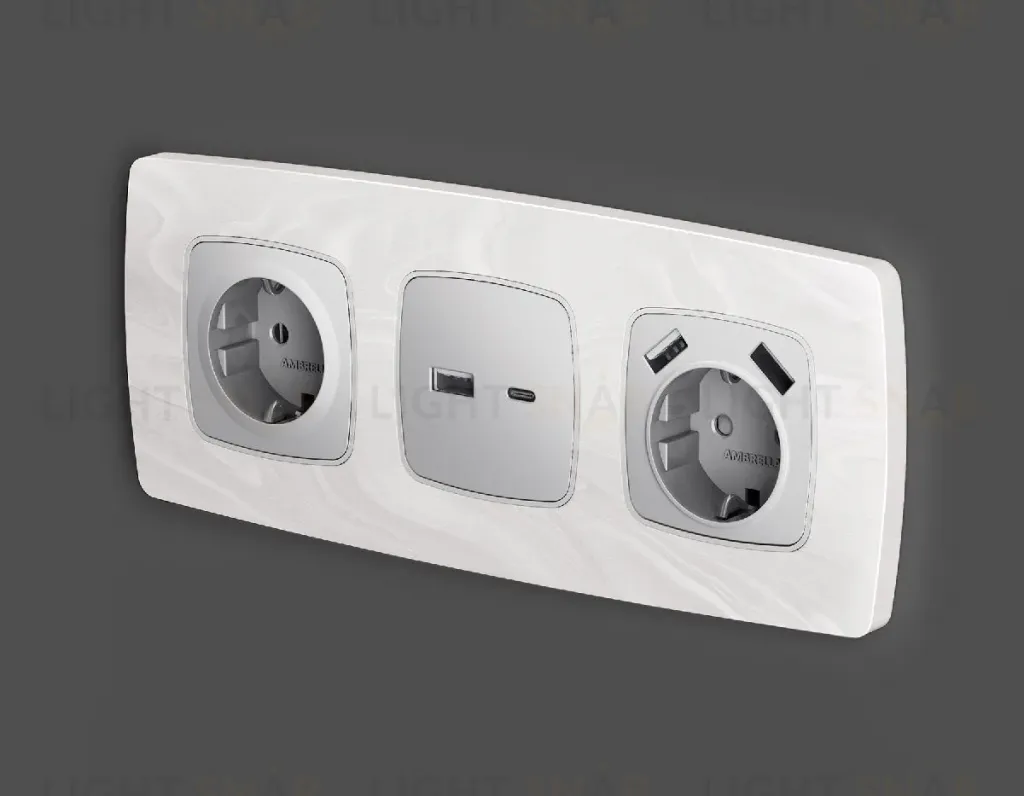 Лицевая панель для розетки 2USB тип A+C Ambrella Volt Omega OP4110 OP4110