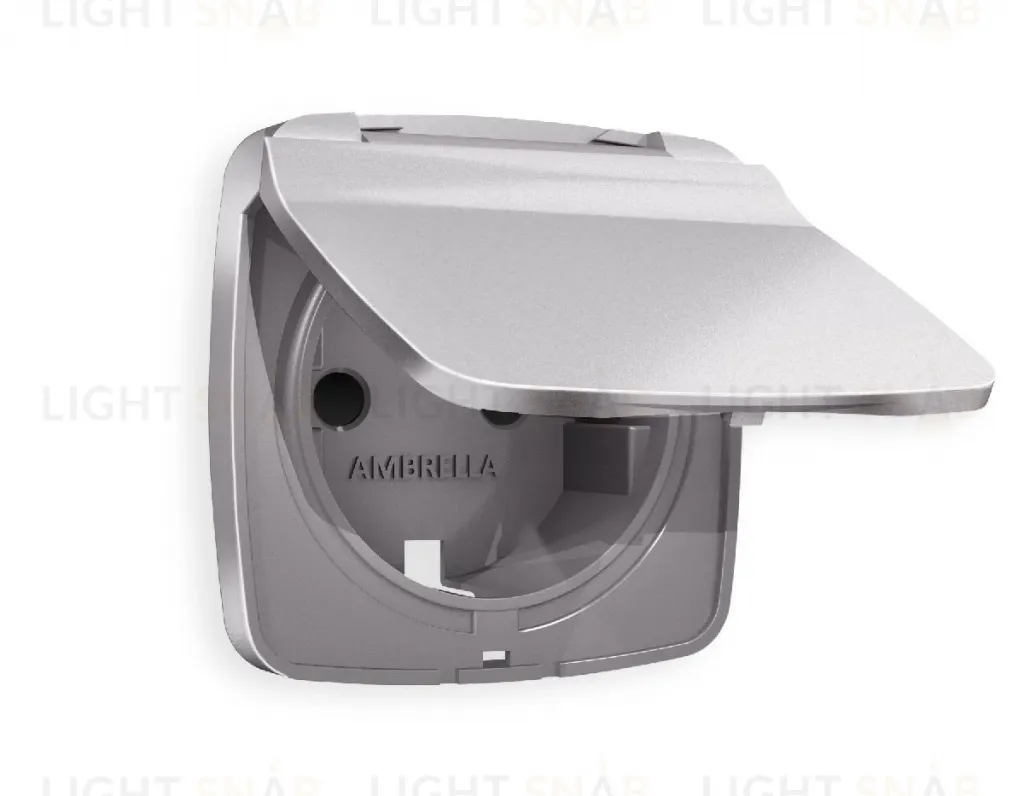 Лицевая панель для розетки с/з со шторками и крышкой Ambrella Volt Omega OP5080 OP5080