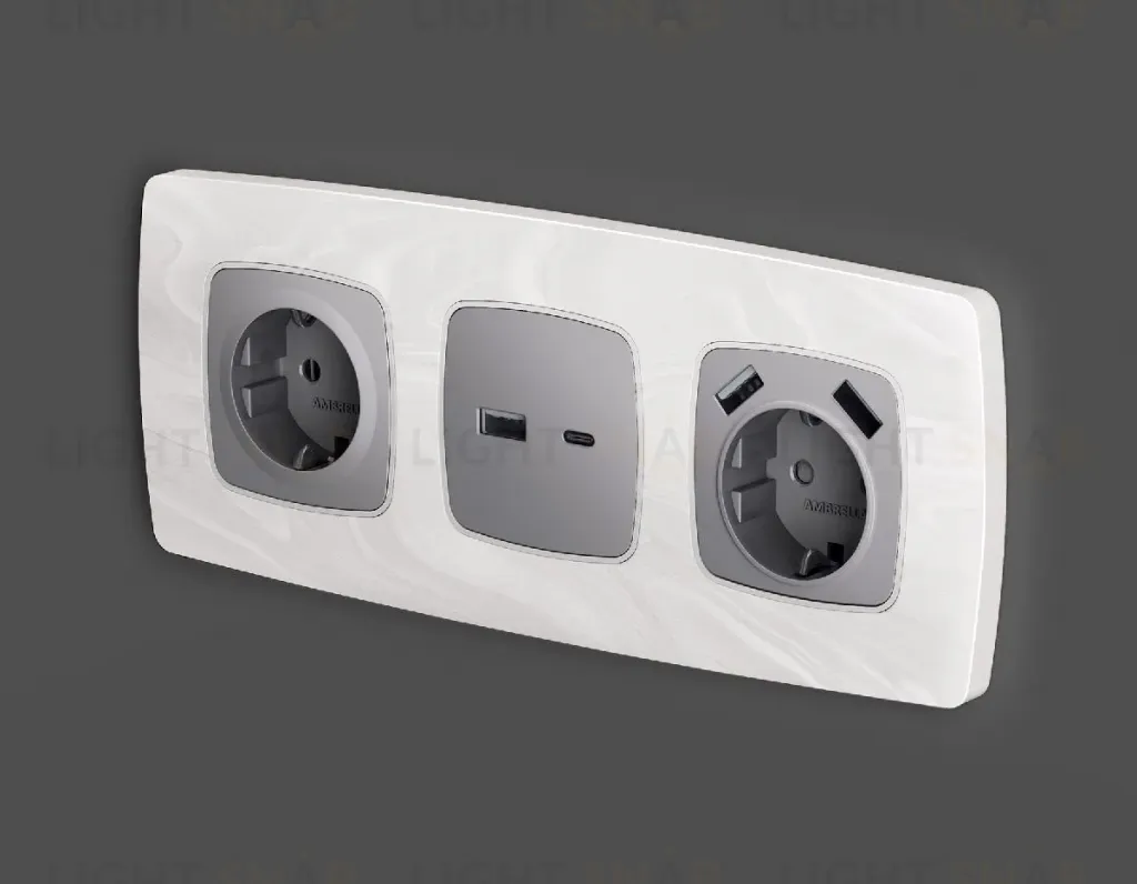 Лицевая панель для розетки 2USB тип A+C Ambrella Volt Omega OP5110 OP5110