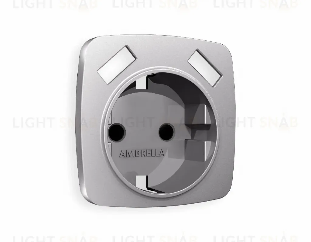 Лицевая панель для розетки с/з со шторками 2USB A+A Ambrella Volt Omega OP5090 OP5090