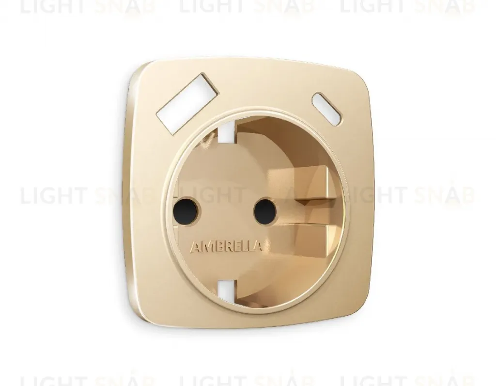 Лицевая панель для розетки с/з со шторками 2USB A+C Ambrella Volt Omega OP6100 OP6100