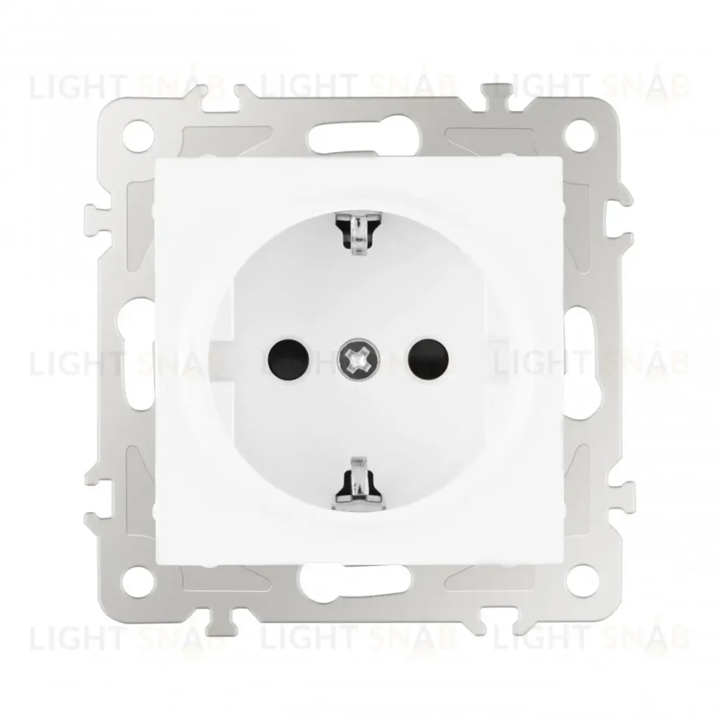 Розетка с заземлением и шторками Arte Milano 206.40-1.white 206.40-1.white