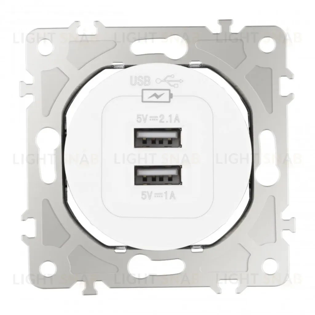 Розетка USB 2.1А+1А Arte Milano 202.46-1.white 202.46-1.white