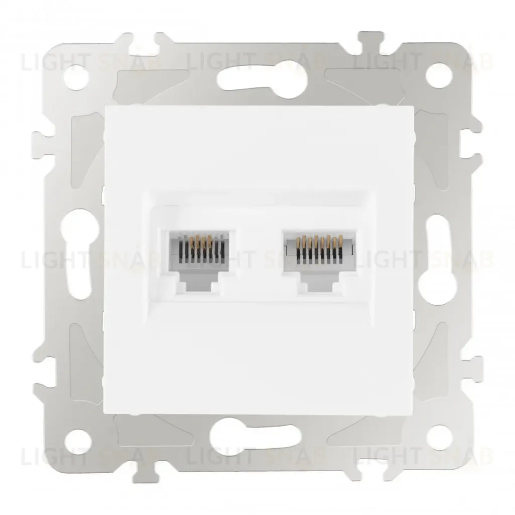 Розетка телефонная RJ11 + компьютерная RJ45 Arte Milano 203.44-1.white 203.44-1.white