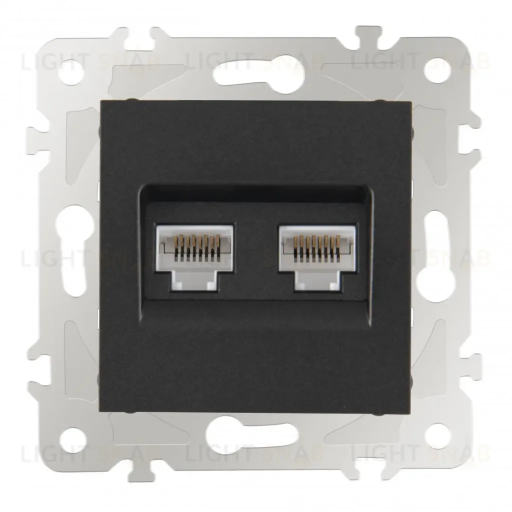 Розетка двойная RJ45 Arte Milano 203.45-2.black 203.45-2.black