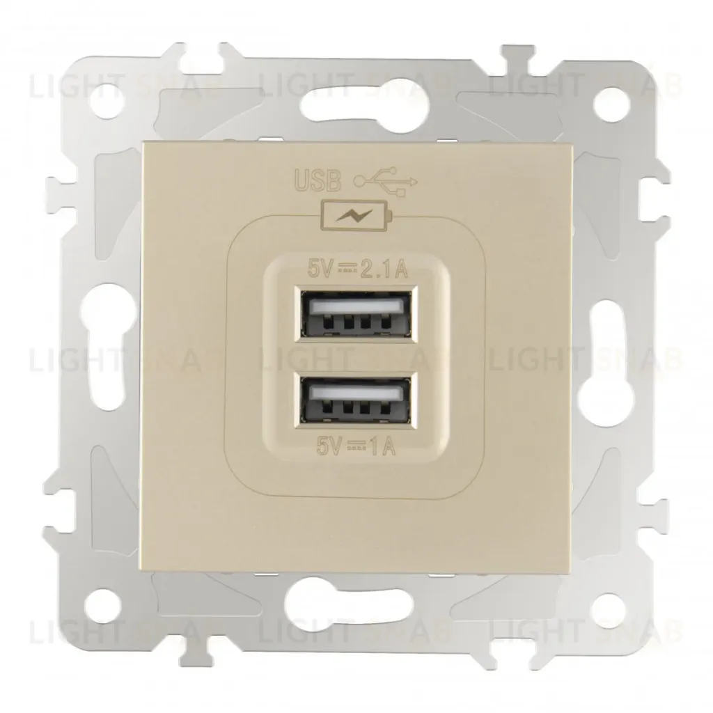 Розетка USB 2.1А+1А Arte Milano 203.46-1.shampan 203.46-1.shampan