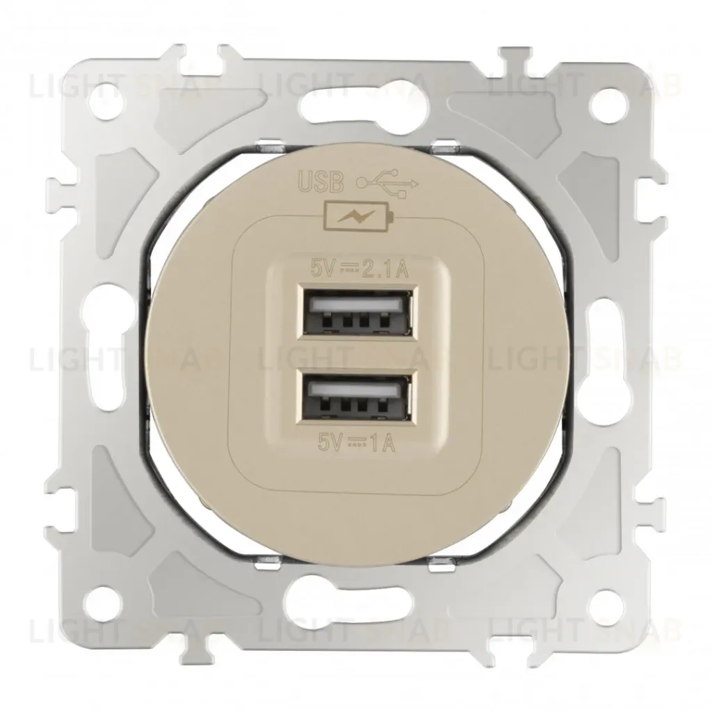 Розетка USB 2.1А+1А Arte Milano 202.46-1.shampan 202.46-1.shampan