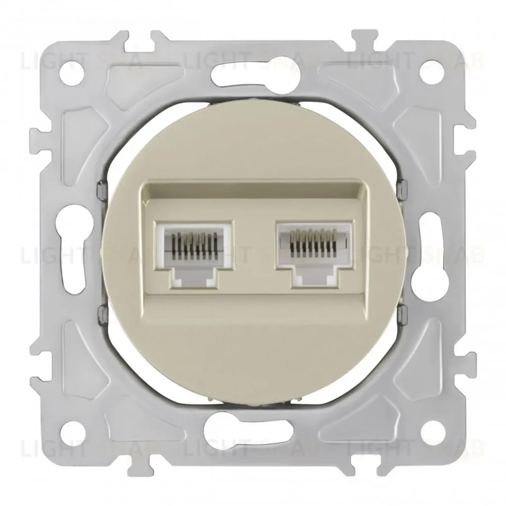 Розетка телефонная RJ11 + компьютерная RJ45 Arte Milano 202.44-1.shampan 202.44-1.shampan