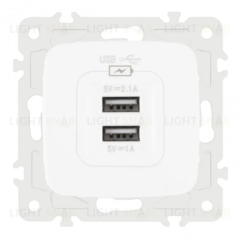 Розетка USB 2.1А+1А Arte Milano 205.46-1.white 205.46-1.white