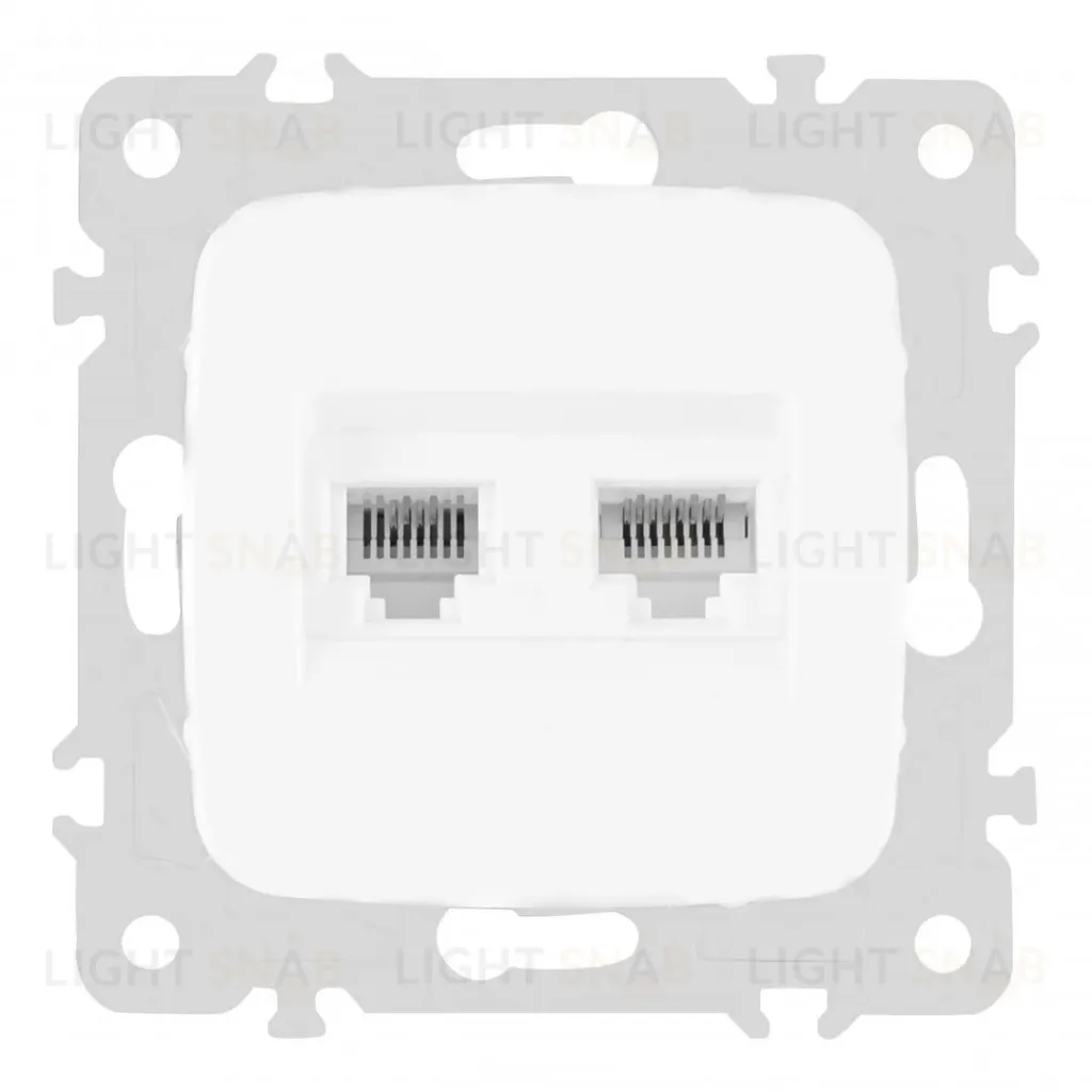 Розетка телефонная RJ11 + компьютерная RJ45 Arte Milano 205.44-1.white 205.44-1.white