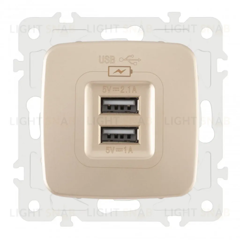Розетка USB 2.1А+1А Arte Milano 205.46-1.shampan 205.46-1.shampan