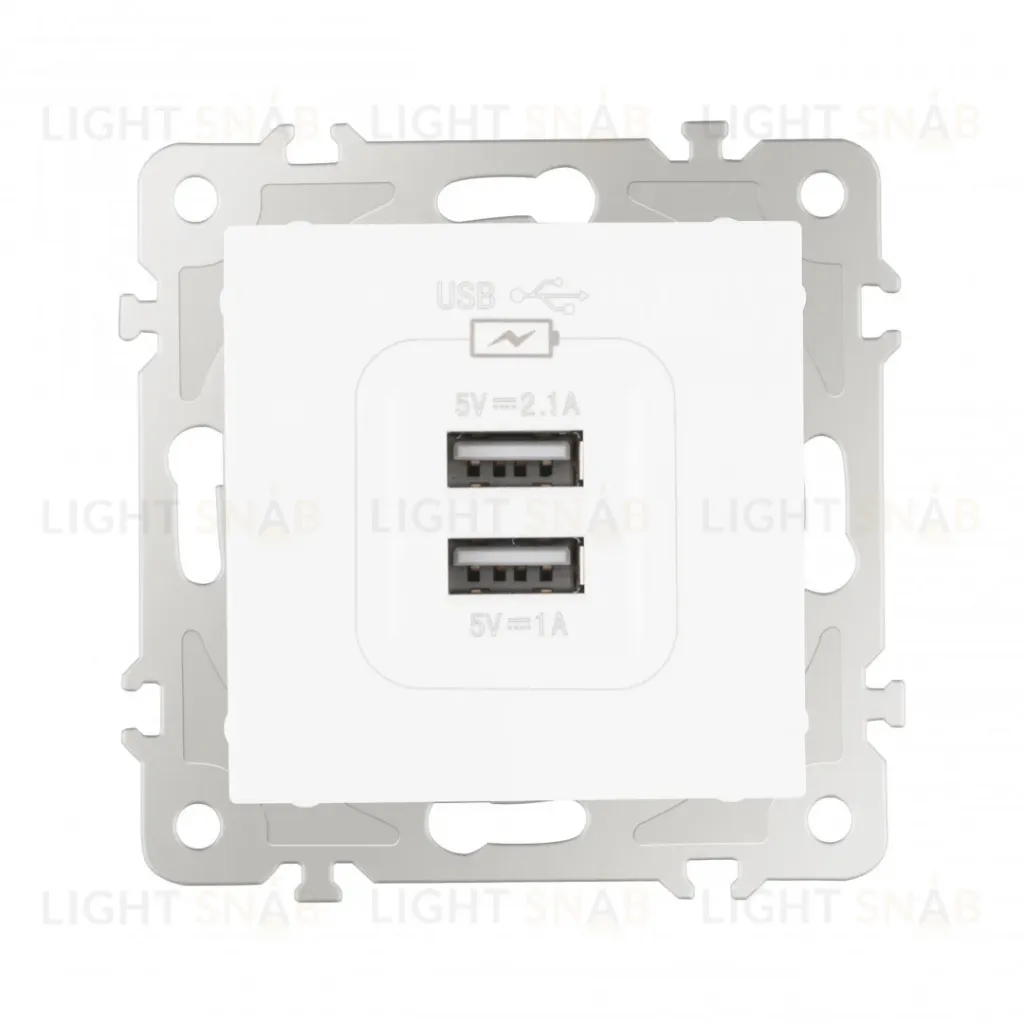 Розетка USB 2.1А+1А Arte Milano 206.46-1.white 206.46-1.white