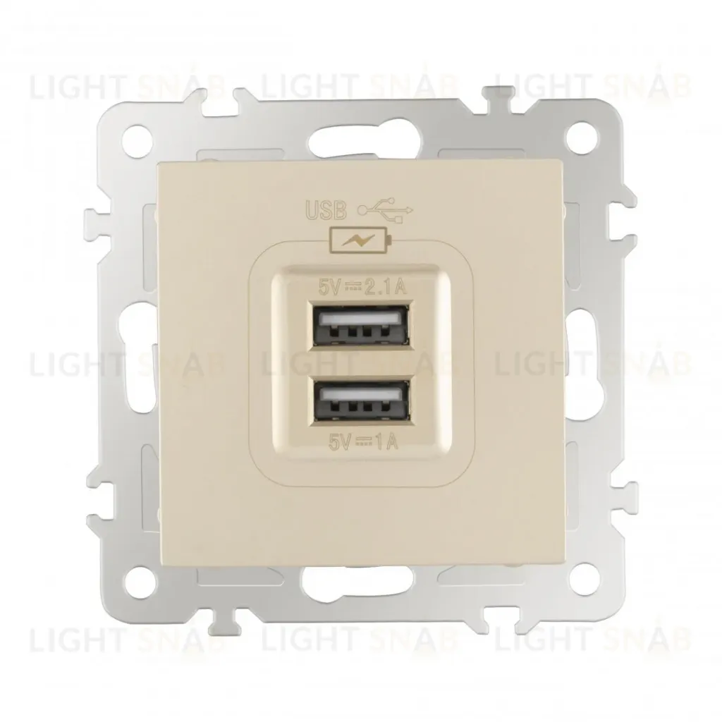 Розетка USB 2.1А+1А Arte Milano 206.46-1.shampan 206.46-1.shampan