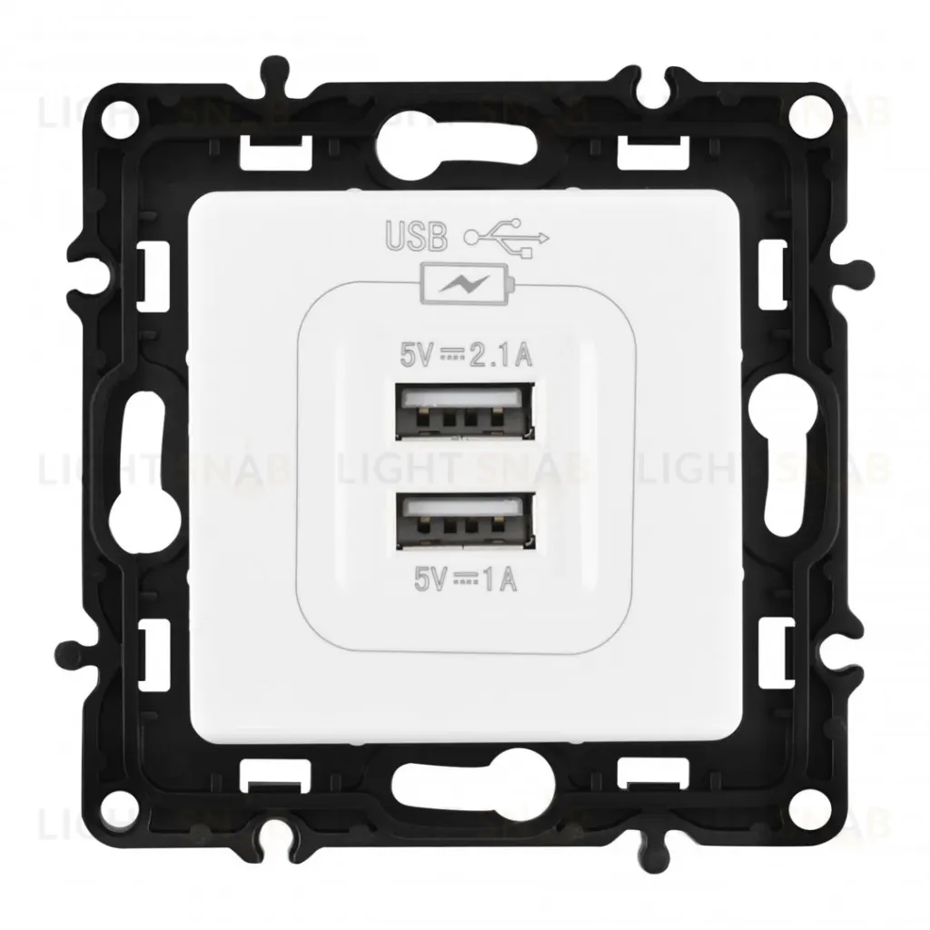 Розетка USB 2.1А+1А Arte Milano 217.46-1.white 217.46-1.white